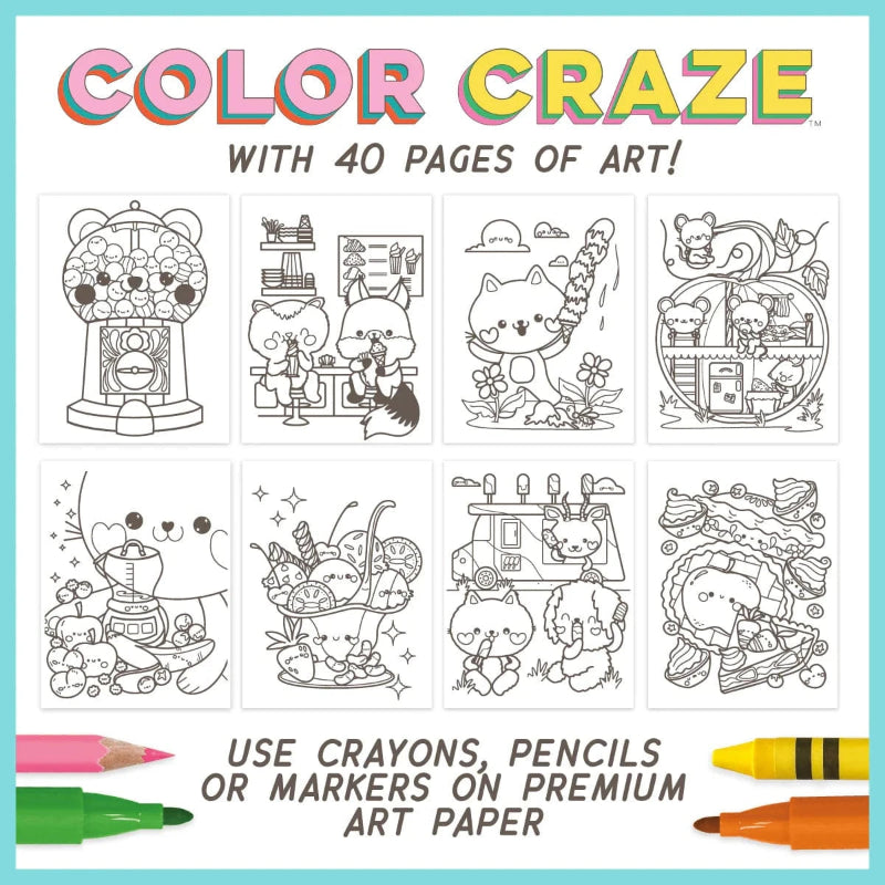 Bright Stripes Default Default Color Craze - Cuties Coloring Book