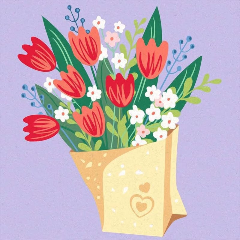 CreArt Coloring & Painting Kits Default CreArt: Paint by Number Tulip Bouquet