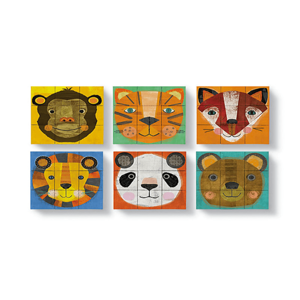 Crocodile Creek Chunky Puzzles Make A Face Blocks - Animals