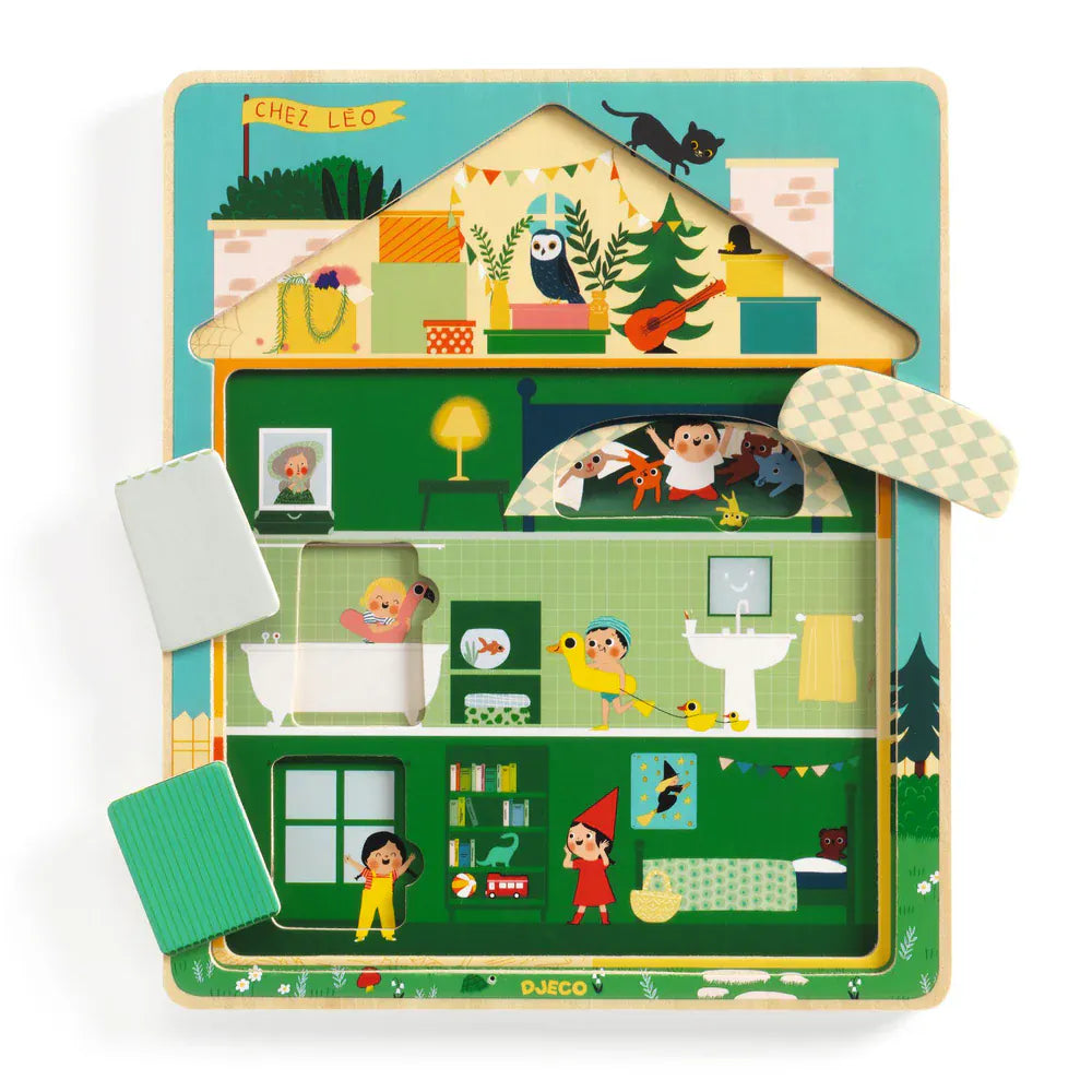 Djeco Chunky Puzzles Chez Leo Wooden Puzzle