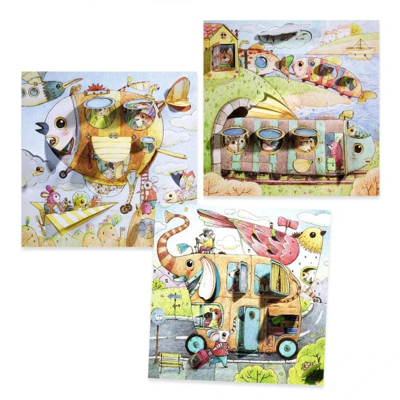 Djeco Coloring & Painting Kits Malo's Trip Surprise Coloring UPC