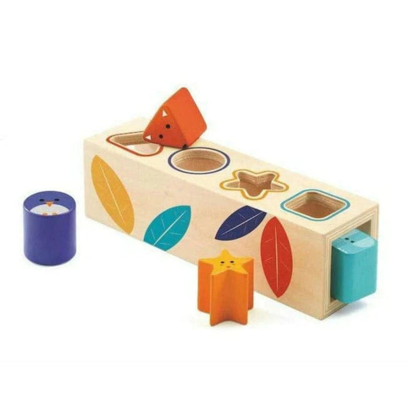 Djeco Educational Play Boita Basic Wooden Shape Sorter