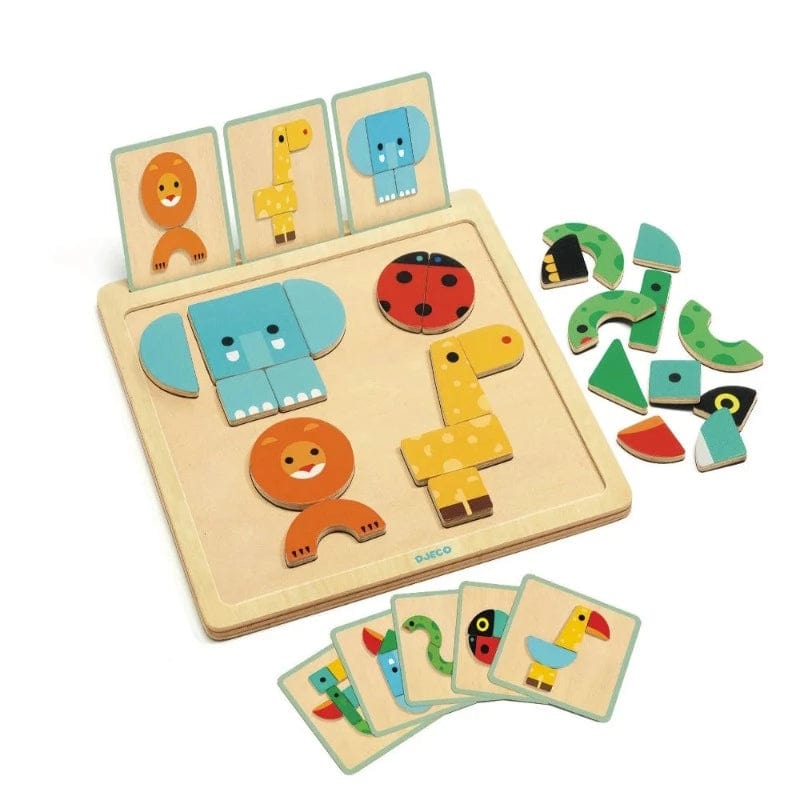 Djeco Educational Play Geobasic - Wooden Magnetic Puzzle