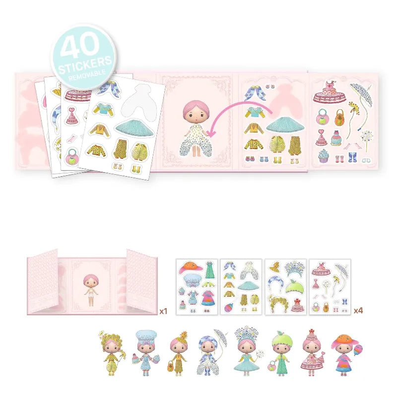 Djeco Paper Dolls Tinyly Miss Lilypink Stickers