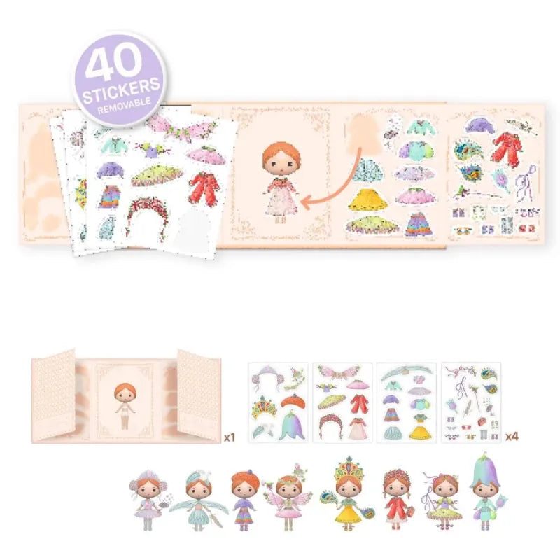 Djeco Paper Dolls Tinyly Miss Lilyruby Stickers