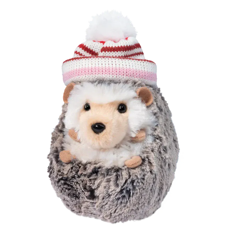 Douglas Cuddle Toys Plush Holiday Default Spunky Hedgehog w/ Winter Stripped Hat