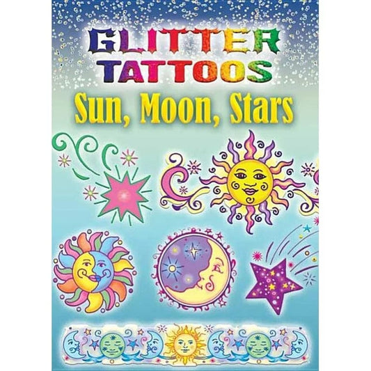 Dover Temporary Tattoos Glitter Tattoos - Sun, Moon, Stars
