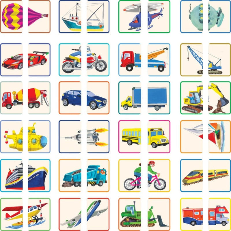 eeBoo Games Vehicles Memory Match & Make