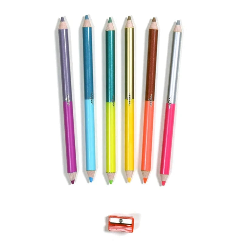 eeBoo Markers, Pens, Brushes & Crayons Default Axolotl 6 Jumbo Double-Sided Pencils