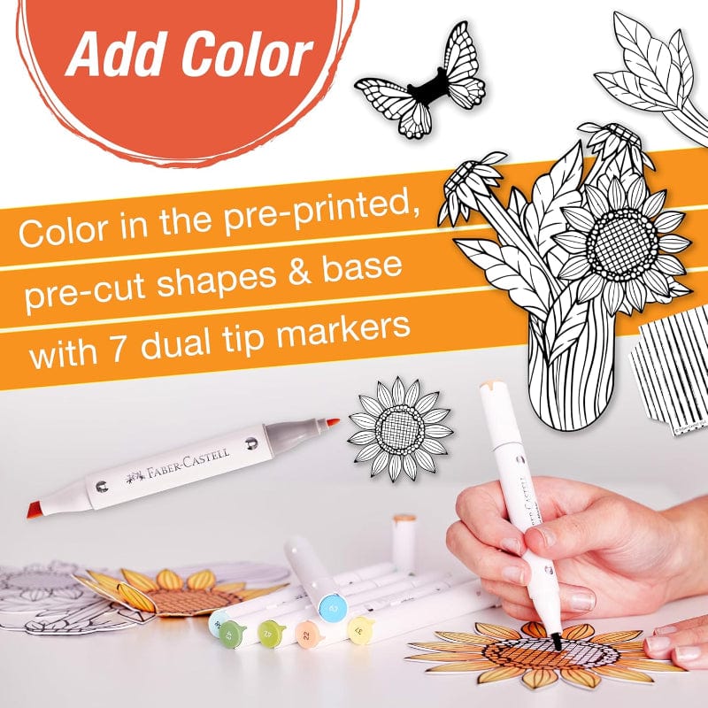 Faber-Castell Coloring & Painting Kits Default Pop Up Coloring Bouquet - Sunflowers & Butterflies