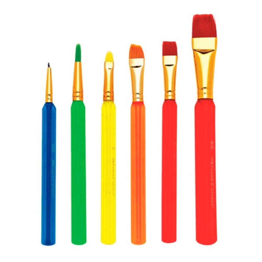 Faber-Castell Markers, Pens, Brushes & Crayons 6 Assorted Triangular Paint Brushes