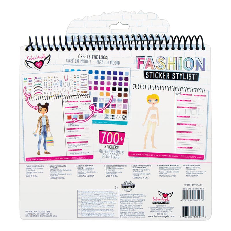 Fashion Angels Coloring & Painting Books Fashion Sticker Stylist Portfolio
