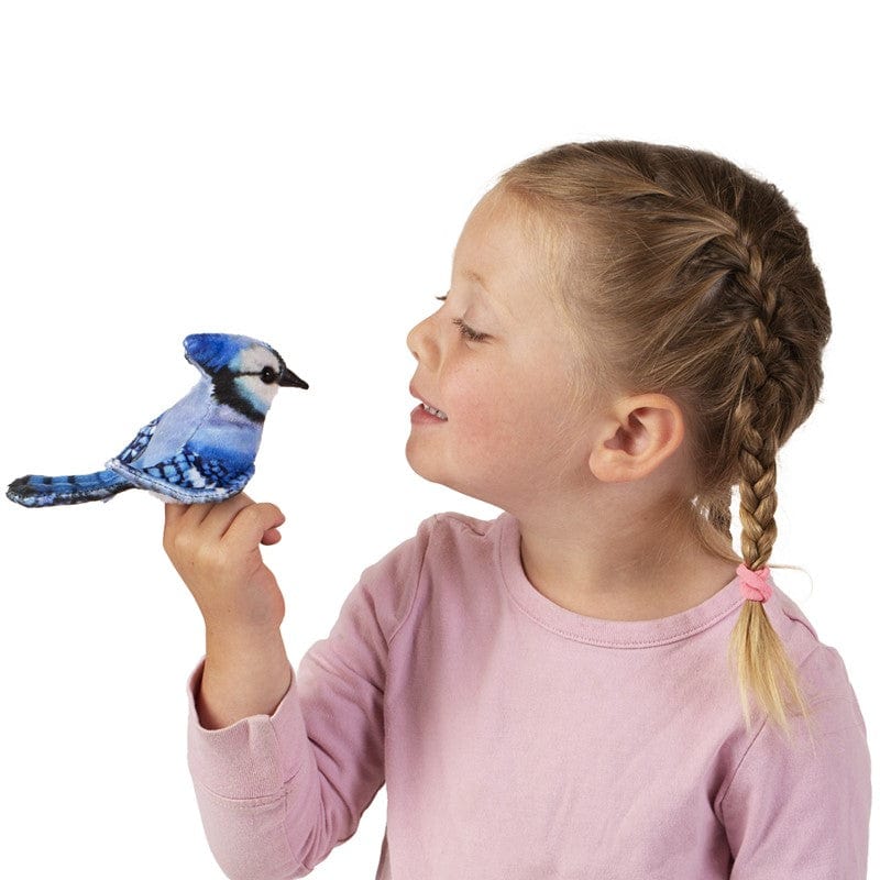 Folkmanis Finger Puppets Mini Blue Jay Finger Puppet