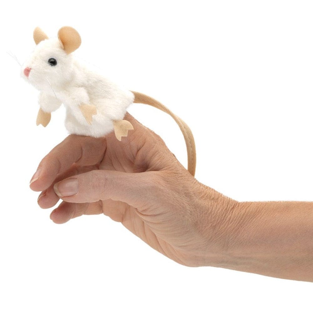 Folkmanis Finger Puppets Mini White Mouse Finger Puppet