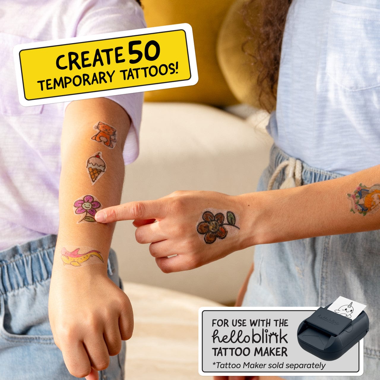 Gamewright Temporary Tattoos Hello Blink Tattoo Maker Refill Pack