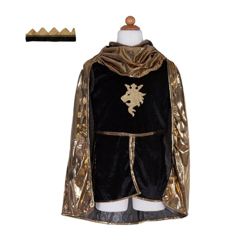 Great Pretenders Dress Up Outfits Default Knight Set with Tunic, Cape and Crown - Gold (Size 5-6 yrs)