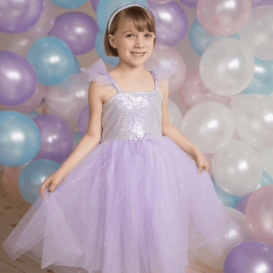 Great Pretenders Dress Up Outfits Sequins Princess Dress - Lilac (Size 5-6)