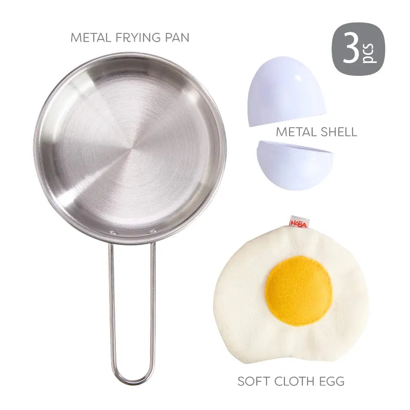 Haba Pretend Food & Cooking Toys Fried Egg & Pan Play Set