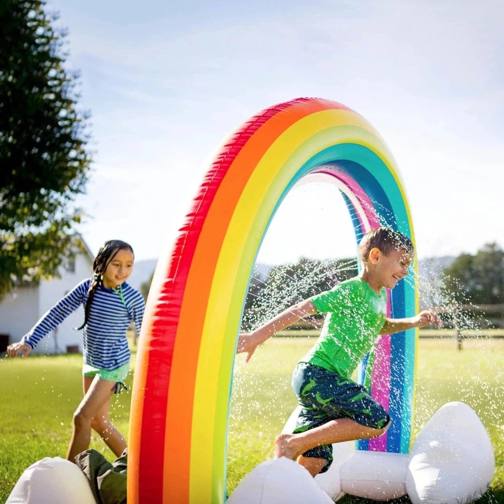 HearthSong Water Toys Inflatable Rainbow Arch Sprinkler