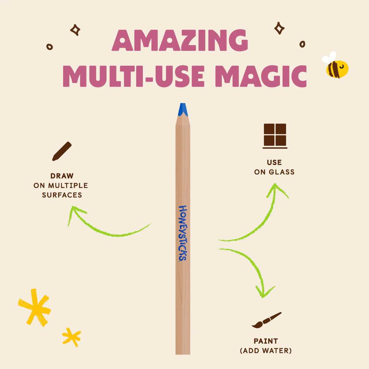 Honeysticks Markers, Pens, Brushes & Crayons Honeysticks - Jumbo Triangle Colored Pencils 10pk