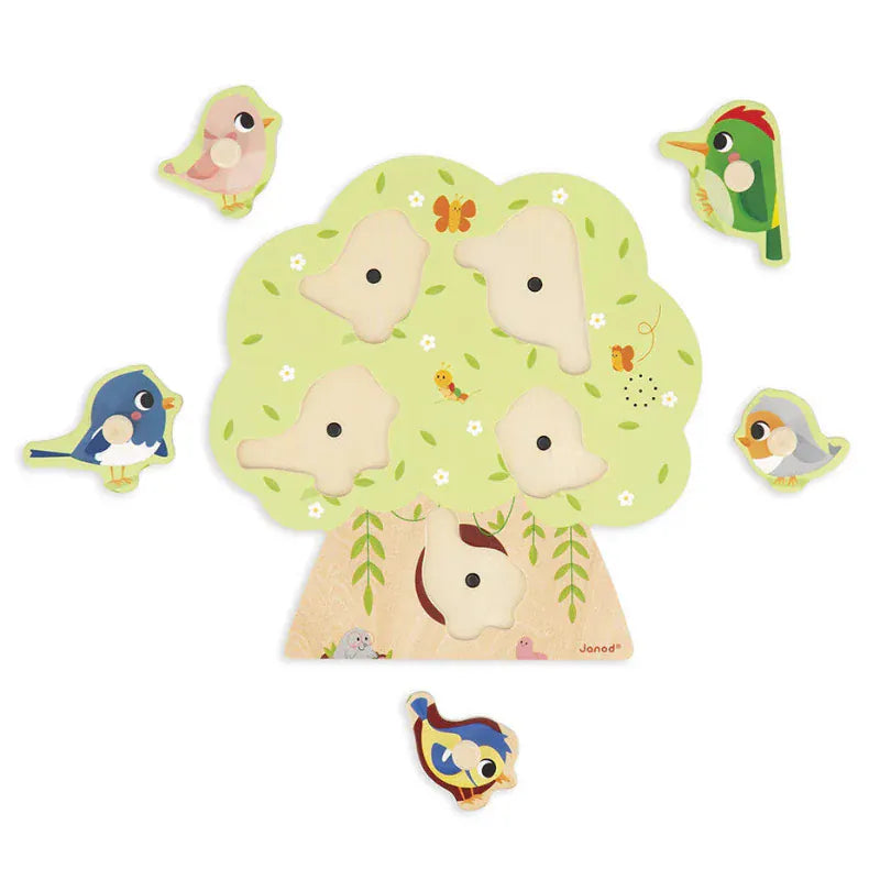 Janod Chunky Puzzles Birds Wooden Sound Puzzle
