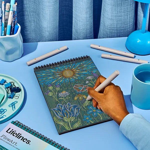 Lifelines Coloring & Painting Books FlowArt: Dot-by-Letter - Metallic Majestic Earth