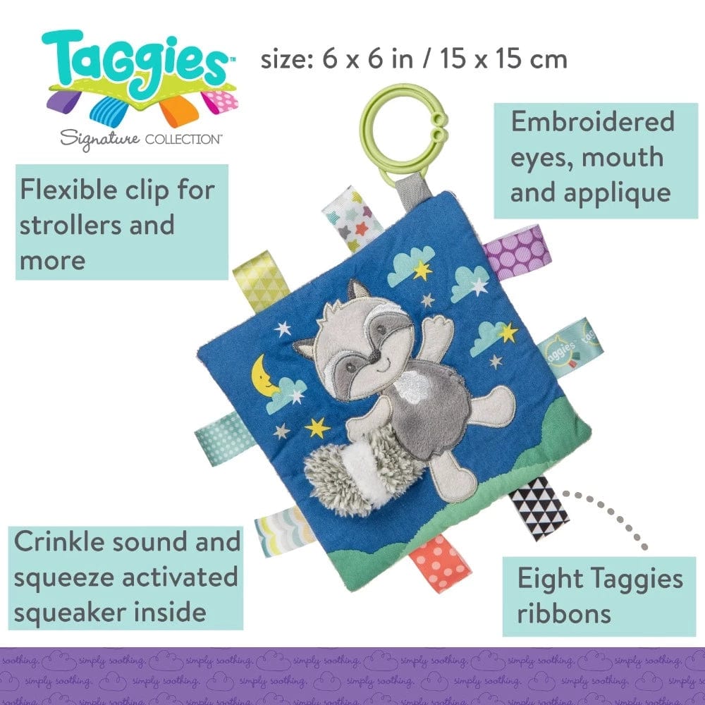Mary Meyer Infant Clip on Toys Taggies Crinkle Me Harley Raccoon