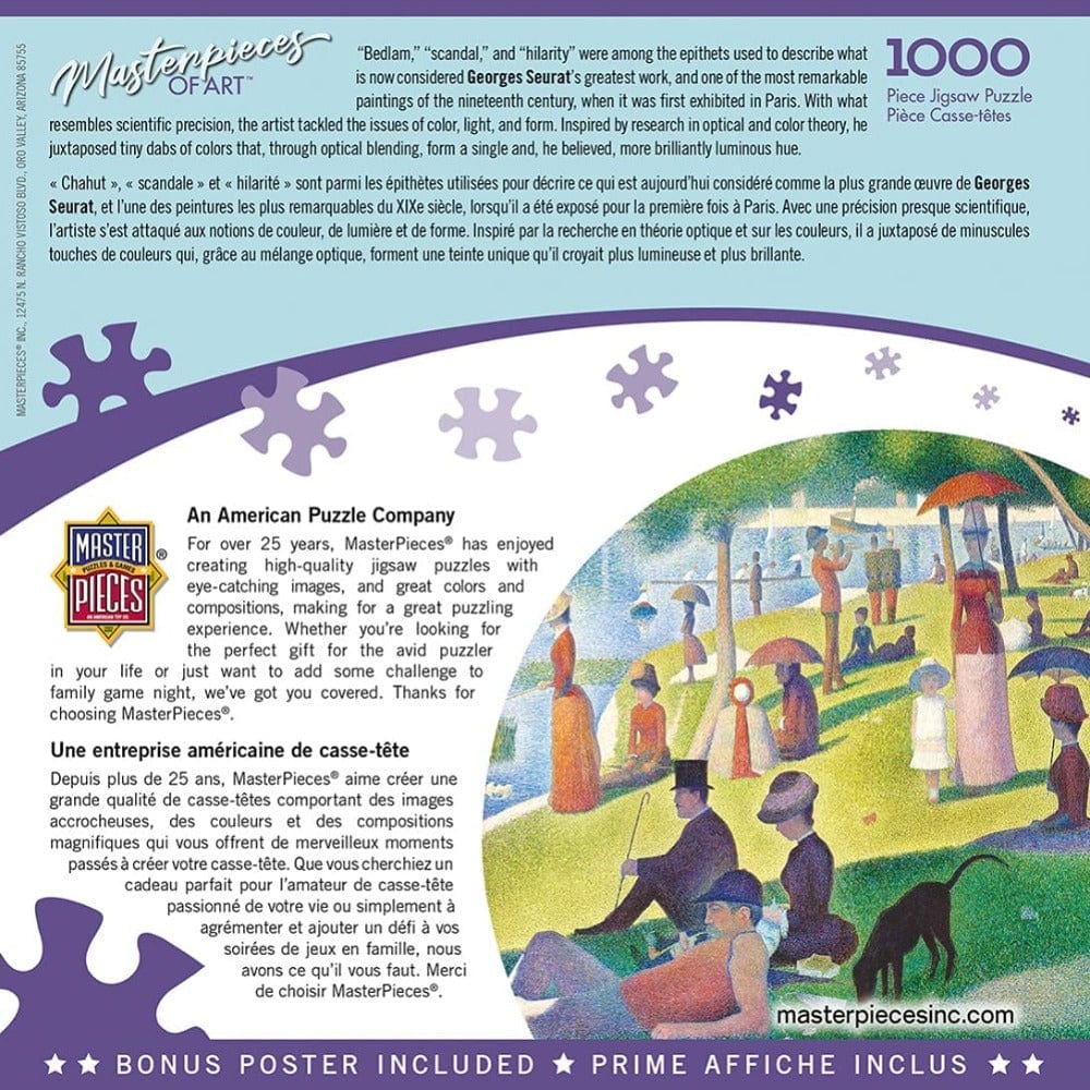 MasterPieces 1000 Piece Puzzles A Sunday on La Grande Jatte 1000 Piece Puzzle