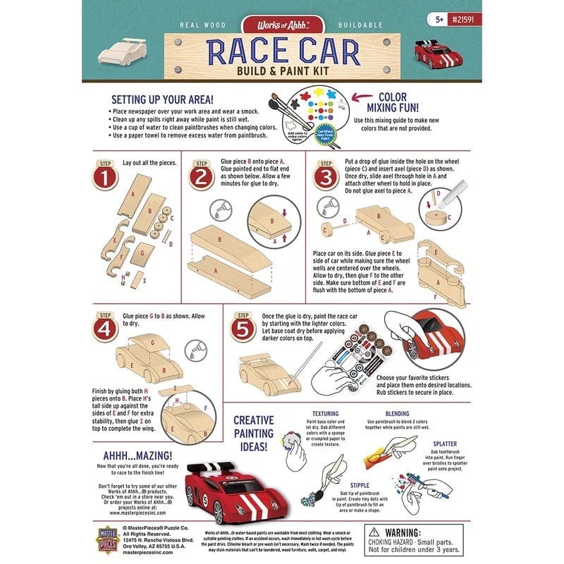 MasterPieces Coloring & Painting Kits Default Build & Paint Race Car Kit