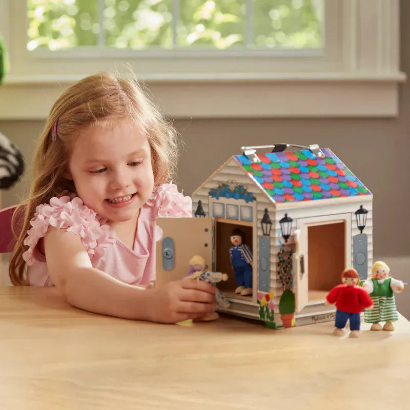 Melissa & Doug Educational Play Wooden Doorbell House