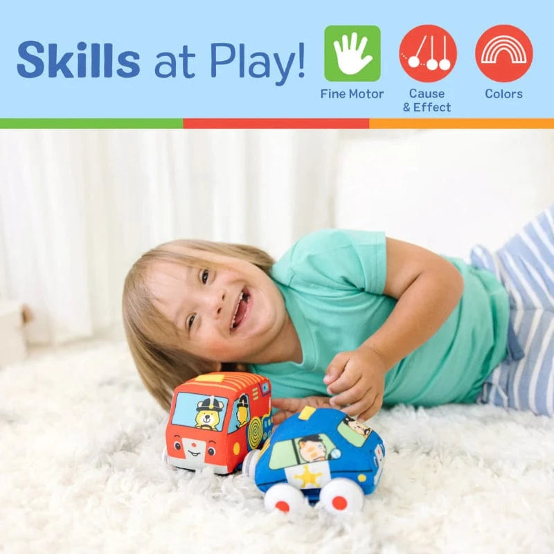 Melissa & Doug Infant HOLIDAY Pull-Back Town Vehicles