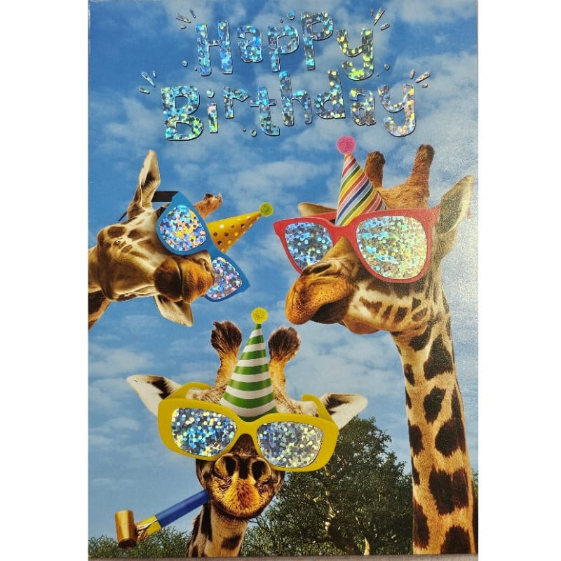 MindWare Gift Enclosure Cards Default Giraffe Foil Birthday Card