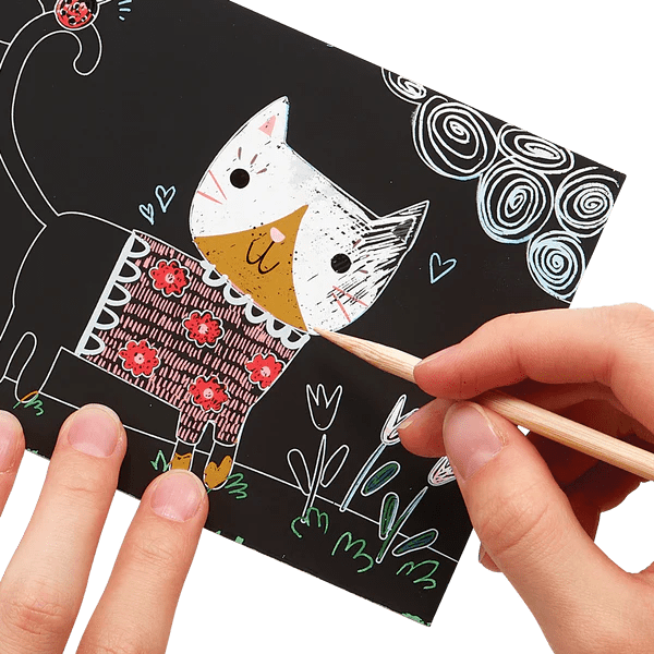 Ooly Scratch Arts & Crafts Default Scratch & Scribble Mini - Cutie Cats