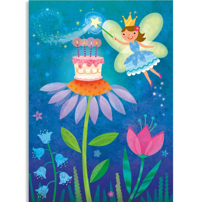 Peaceable Kingdom Gift Enclosure Cards Fairy with Cake Glitter Birthday Card