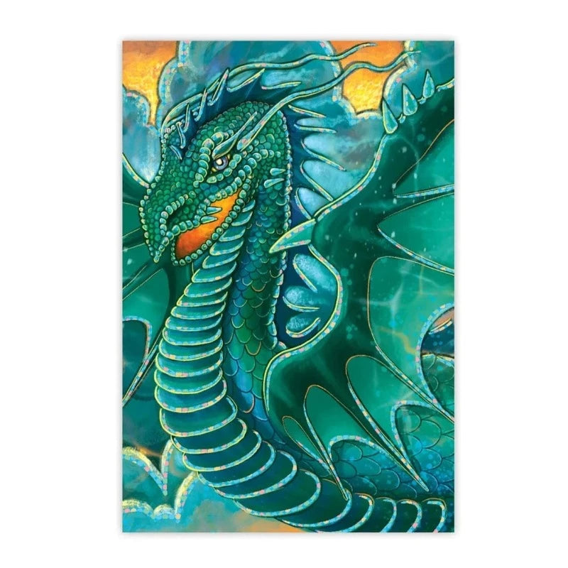 Peaceable Kingdom Mini Gift Enclosure Cards Teal Dragon Foil Mini Gift Enclosure