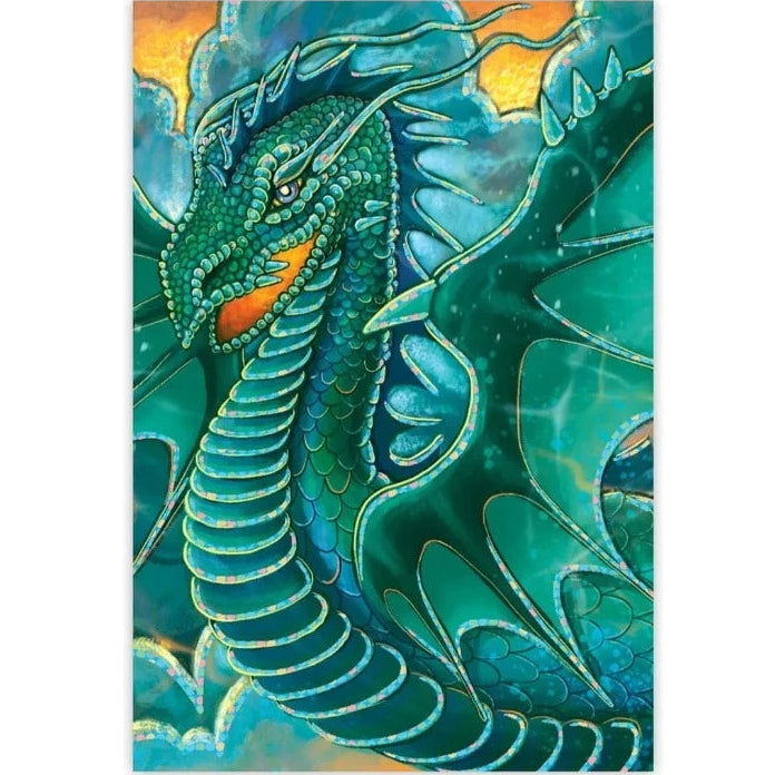 Peaceable Kingdom Mini Gift Enclosure Cards Teal Dragon Foil Mini Gift Enclosure