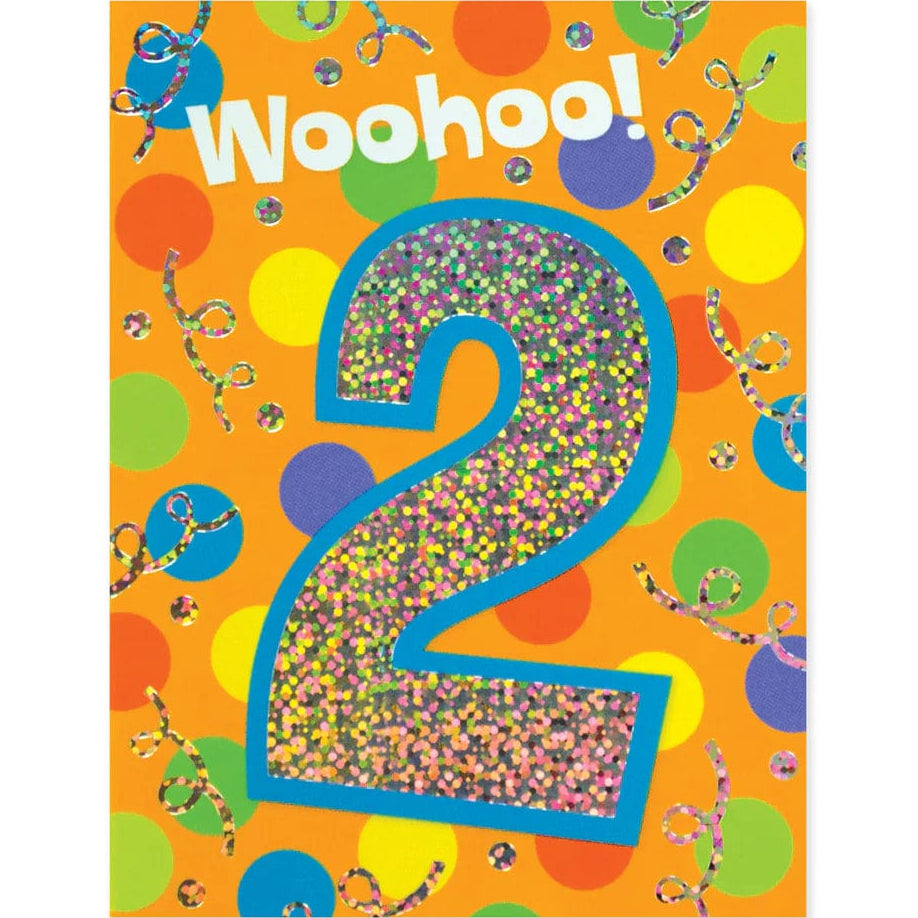 Peaceable Kingdom Mini Gift Enclosure Cards Woohoo! Age 2 Foil Gift Enclosure