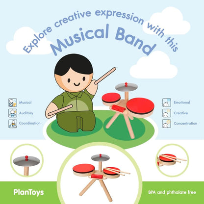 Plan Toys Music Default Drum Kit Musical Band