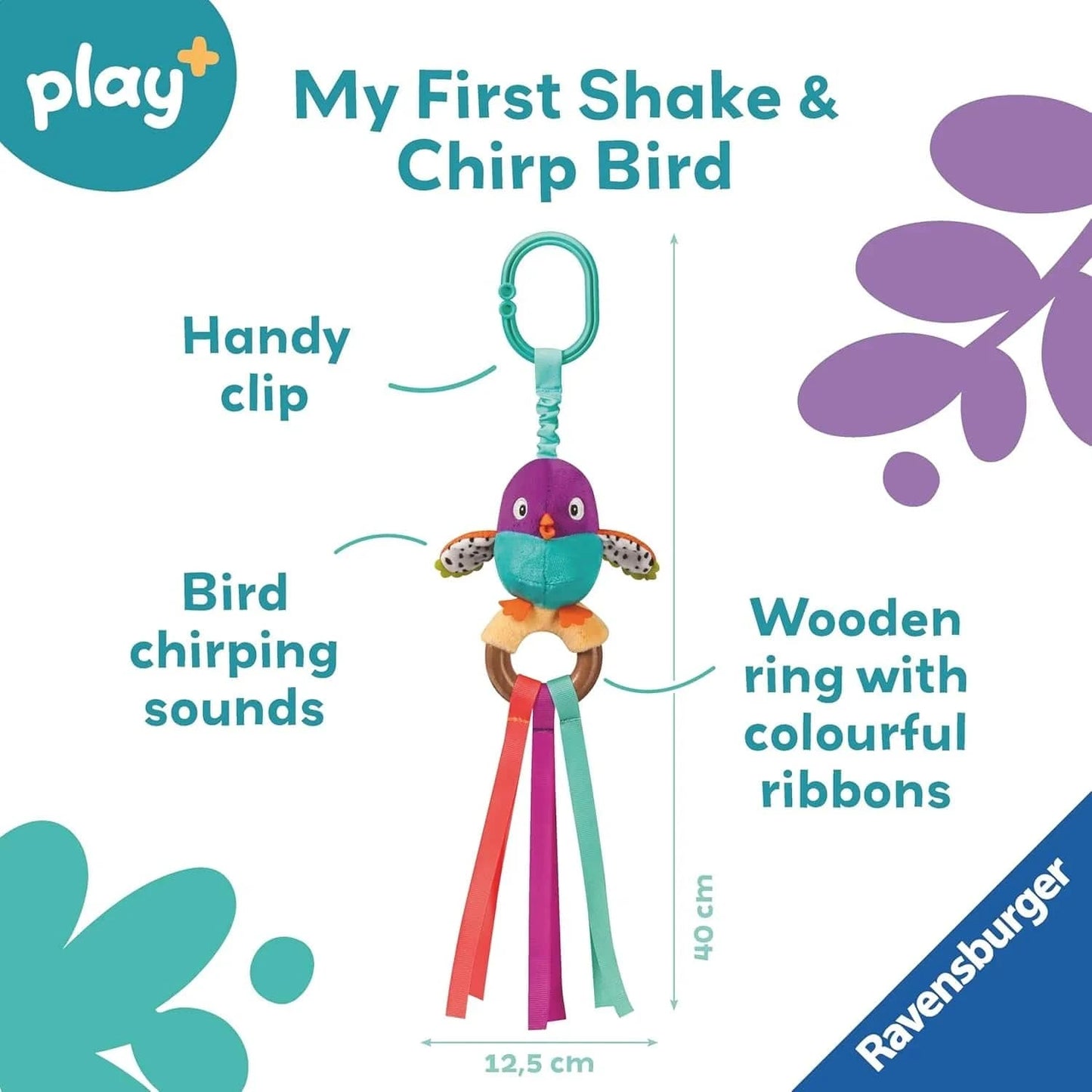 Play+ Infant Sensory Toys Shake & Chirp Bird