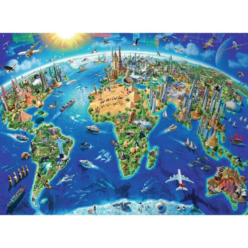 Ravensburger Puzzles World Landmarks Map 300 Piece Puzzle