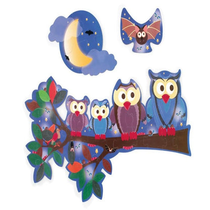 Scratch Europe Floor Puzzles Default 2 Sided Owl Day / Night Contrast Puzzle