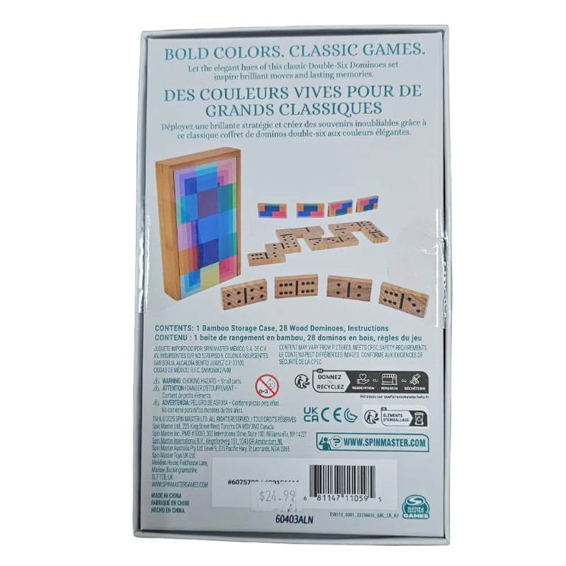 Spin Master Domino Games Colorful Classics Double 6 Dominoes