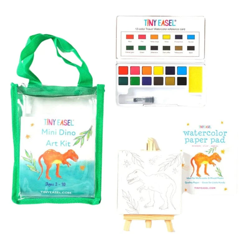 Tiny Easel Coloring & Painting Kits Mini Dino Art Kit
