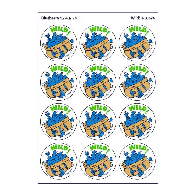Trend Scented Stickers Scratch & Sniff Stickers - Wild! (Blueberry Scent)