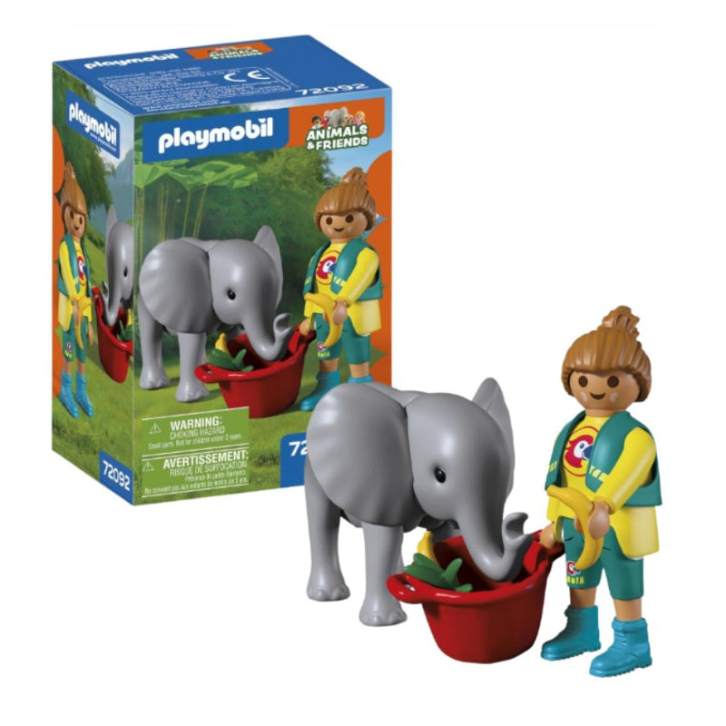 72092 Baby Elephant & Zookeeper