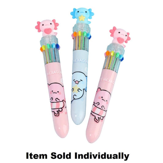 BCmini Markers, Pens, Brushes & Crayons Axolotl 10 Color Pen (Assorted Colors)