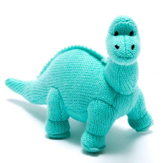 Best Years Plush Dinosaurs Default Ice Blue Diplodocus Knitted Dino Rattle