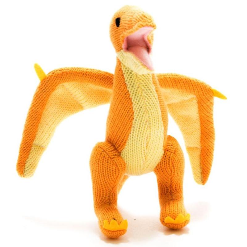 Best Years Plush Dinosaurs Default Yellow Pterodactyl Knitted Dino Rattle