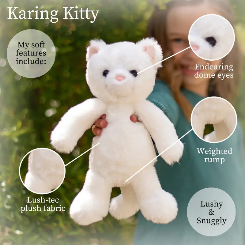 Beverly Hills Teddy Bear Company Plush Cats Karing White Kitten Lushee