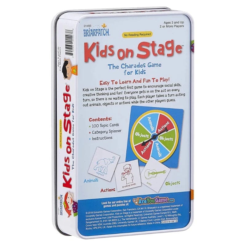 Briarpatch Physical Play Games Kids On Stage Tin Charades